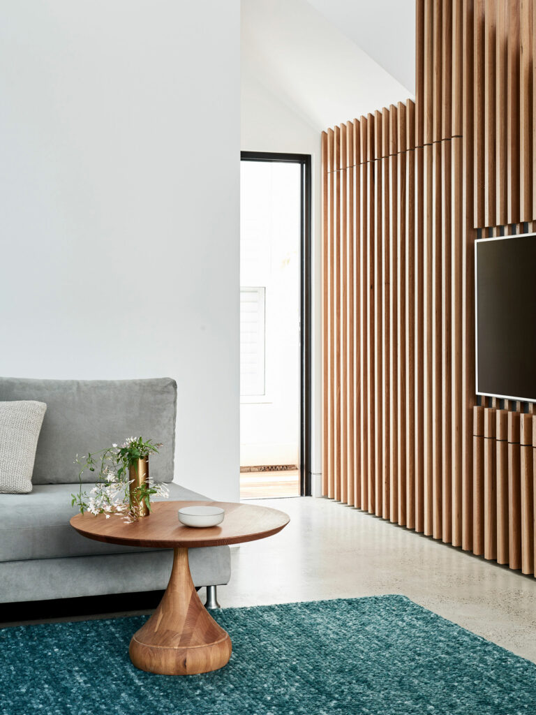 Maike Design batten wall with concealed laundry door