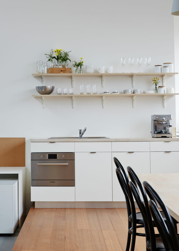 Maike Design Creative workspace, warehouse conversion. Kitchenette